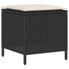 Ensemble de canapé de jardin 4 pcs avec coussins noir résine tressée 637102637102