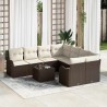 Ensemble de canapé de jardin 9 pcs Marron polyrotin 637104637104