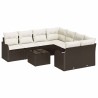 Ensemble de canapé de jardin 9 pcs Marron polyrotin 637104637104