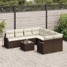 Ensemble de canapé de jardin 9 pcs Marron polyrotin 637104637104