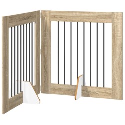 Porte de chien pliable avec supports 2 pcs Chêne Sonoma 637105637105