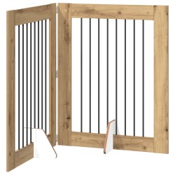 Porte de chien pliable avec supports 2 pcs Chêne artisanal 637114637114