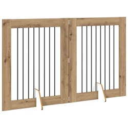 Porte de chien pliable avec supports 2 pcs Chêne artisanal 637114637114