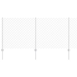 Clôture grillagée avec poteau 25 x 1 m Acier galvanisé Argenté 637119637119