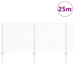 Clôture grillagée avec poteau 25 x 1 m Acier galvanisé Argenté 637119637119