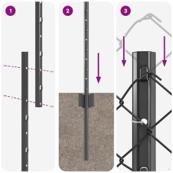Clôture grillagée avec poteau 10 x 1,4 m Acier recouvert de PVC 637122637122