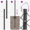 Clôture grillagée avec poteau 10 x 1,4 m Acier recouvert de PVC 637122637122
