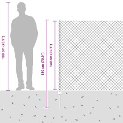 Clôture grillagée avec poteau 10 x 1,4 m Acier recouvert de PVC 637122637122