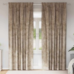 Rideaux en velours 2 pcs Champagne 260 x 140 cm Velours 637124637124