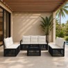 Ensemble de canapé de jardin 8 pcs Noir polyrotin 637125637125