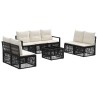 Ensemble de canapé de jardin 8 pcs Noir polyrotin 637125637125