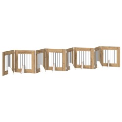 Porte de chien pliable avec supports 8 pcs Chêne artisanal 637126637126