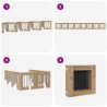 Porte de chien pliable avec supports 8 pcs Chêne artisanal 637126637126
