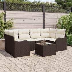 Ensemble de canapé de jardin Marron 55 x 55 x 37 cm polyrotin 637127637127