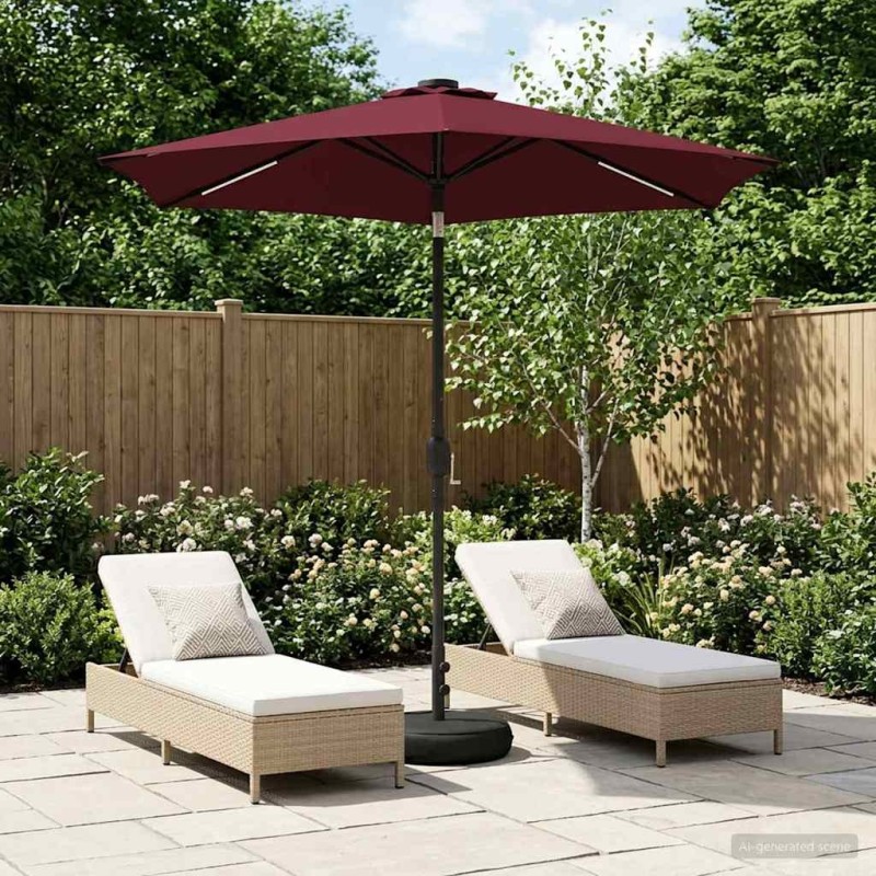 Parasol de jardin avec lumières LED et base 230 x 230 cm 637133637133