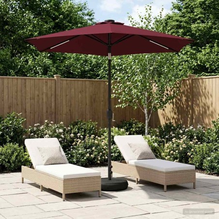 Parasol de jardin avec lumières LED et base 230 x 230 cm 637133637133