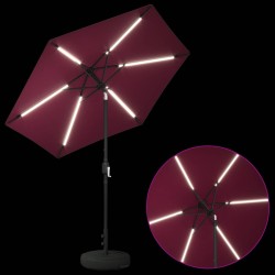 Parasol de jardin avec lumières LED et base 230 x 230 cm 637133637133