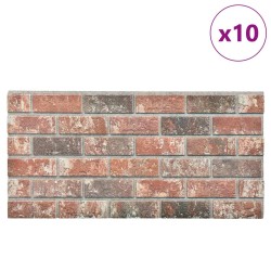 Panneaux muraux 10 pcs Marron foncé et gris 100 x 50 cm 637140637140