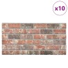 Panneaux muraux 10 pcs Marron foncé et gris 100 x 50 cm 637140637140