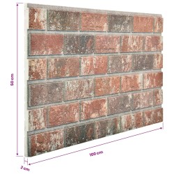 Panneaux muraux 10 pcs Marron foncé et gris 100 x 50 cm 637140637140