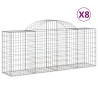 Paniers à gabions arqués 8 pcs 200x50x80/100 cm Fer galvanisé 637143637143