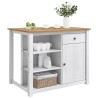 Chariot de cuisine PANAMA 2 pcs Blanc et Cire de Miel 637149637149