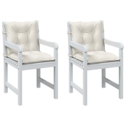 Coussins de chaise à dossier bas lot de 2 crème mélangé tissu 637152637152