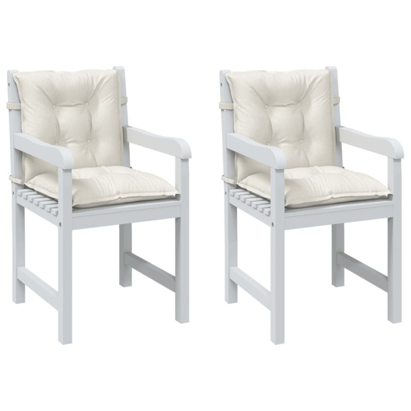 Coussins de chaise à dossier bas lot de 2 crème mélangé tissu 637152637152
