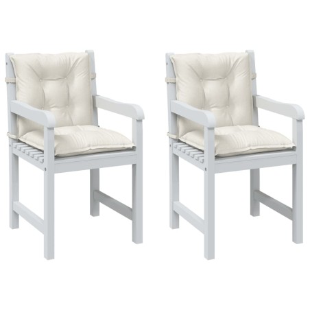 Coussins de chaise à dossier bas lot de 2 crème mélangé tissu 637152637152