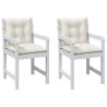 Coussins de chaise à dossier bas lot de 2 crème mélangé tissu 637152637152