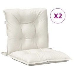 Coussins de chaise à dossier bas lot de 2 crème mélangé tissu 637152637152