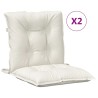 Coussins de chaise à dossier bas lot de 2 crème mélangé tissu 637152637152