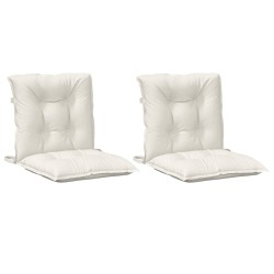 Coussins de chaise à dossier bas lot de 2 crème mélangé tissu 637152637152