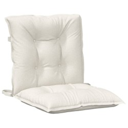 Coussins de chaise à dossier bas lot de 2 crème mélangé tissu 637152637152