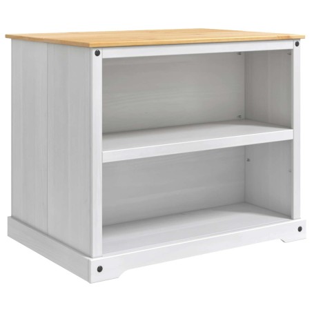 Chariot de cuisine 2 pcs Blanc et Cire de Miel Pin massif 637153637153