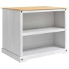 Chariot de cuisine 2 pcs Blanc et Cire de Miel Pin massif 637153637153