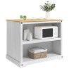 Chariot de cuisine 2 pcs Blanc et Cire de Miel Pin massif 637153637153