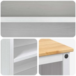 Chariot de cuisine 2 pcs Blanc et Cire de Miel Pin massif 637153637153