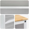 Chariot de cuisine 2 pcs Blanc et Cire de Miel Pin massif 637153637153