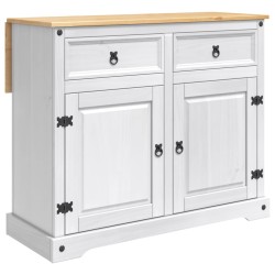 Chariot de cuisine 2 pcs Blanc et Cire de Miel Pin massif 637154637154