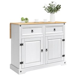 Chariot de cuisine 2 pcs Blanc et Cire de Miel Pin massif 637154637154