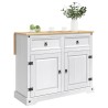 Chariot de cuisine 2 pcs Blanc et Cire de Miel Pin massif 637154637154