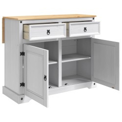 Chariot de cuisine 2 pcs Blanc et Cire de Miel Pin massif 637154637154