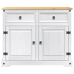 Chariot de cuisine 2 pcs Blanc et Cire de Miel Pin massif 637154637154