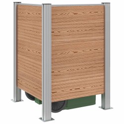 Clôture de poubelle Marron 85 x 85 x 115 cm Aluminium et WPC 637159637159