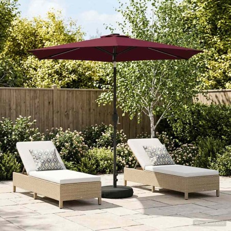 Parasol de jardin avec lumières LED et base 270 x 270 cm 637166637166