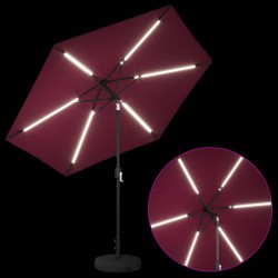 Parasol de jardin avec lumières LED et base 270 x 270 cm 637166637166
