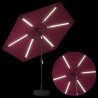 Parasol de jardin avec lumières LED et base 270 x 270 cm 637166637166