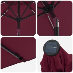 Parasol de jardin avec lumières LED et base 270 x 270 cm 637166637166