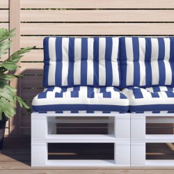 Coussin de palette rayures bleues et blanches 50x40x12 cm tissu 637175637175